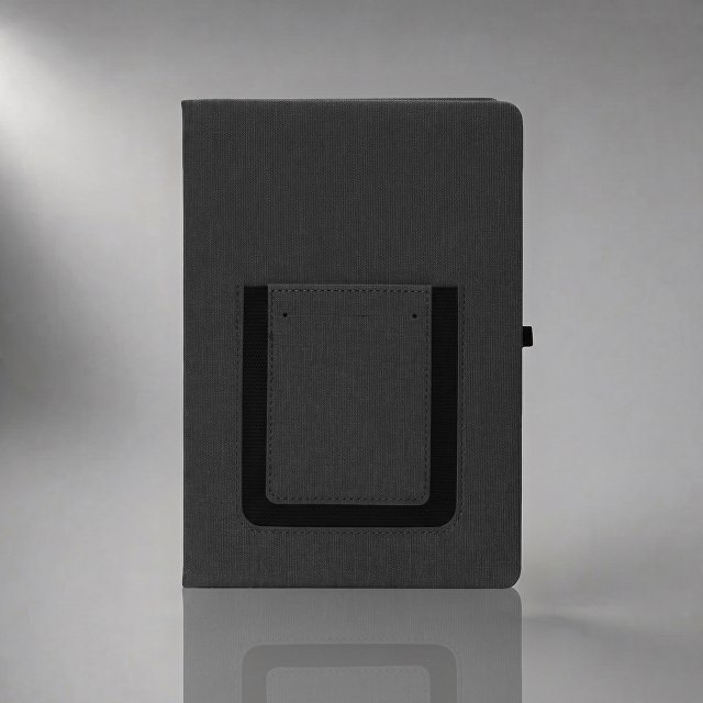 Блокнот "Pocket" 140*205 мм с карманом для телефона, черный
