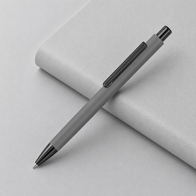 Металлическая шариковая ручка soft touch "Ellipse gum", серый