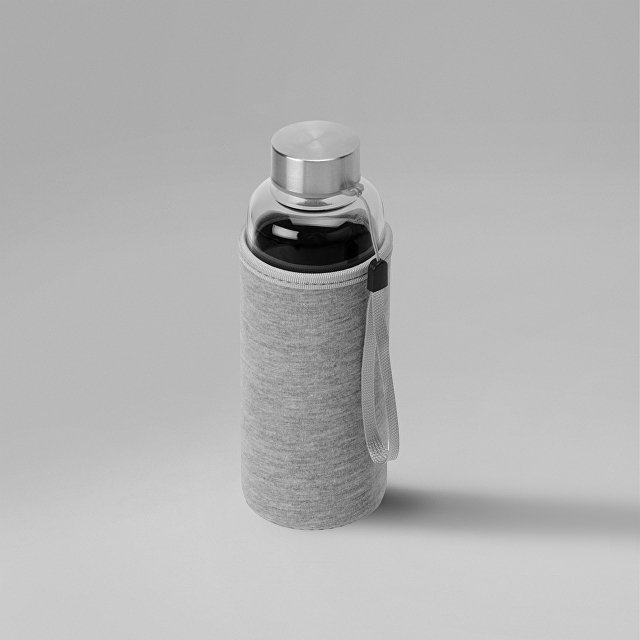 Бутылка для воды "Pure" c чехлом, 420 мл, серый