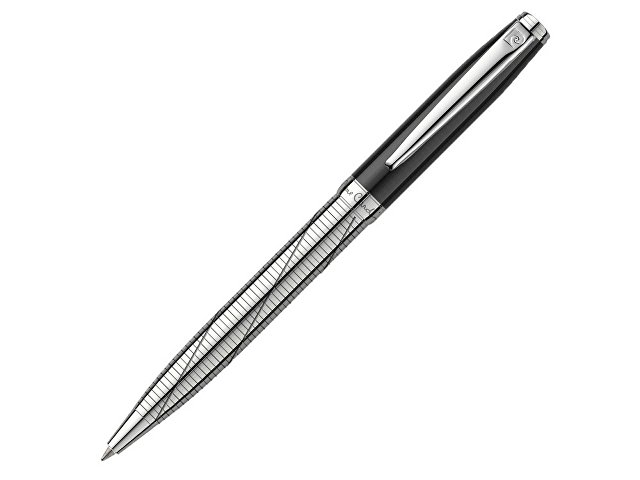 Ручка шариковая Pierre Cardin коллекция «ЛЕВ 750 | LEO 750». Корпус - латунь и лак. Отделка и детали дизайна - сталь, хром, гравировка. Цвет - черный и серебристый. Упаковка Е-2.