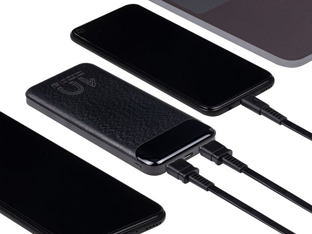 RIVACASE VA2540 (10 000mAh), QC/PD 20W внешний аккумулятор с дисплеем, черный 12/48