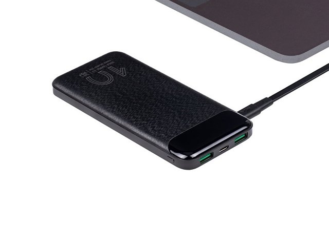 RIVACASE VA2540 (10 000mAh), QC/PD 20W внешний аккумулятор с дисплеем, черный 12/48