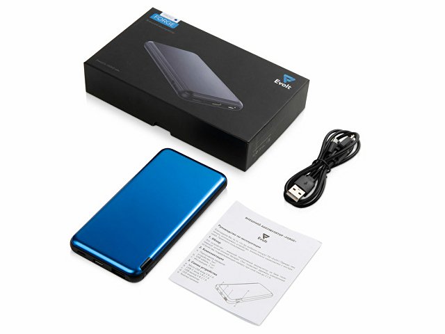 Внешний аккумулятор «Forge» v.2 металл,  10000mah, синий