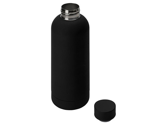Вакуумная термобутылка "Cask" Waterline, soft touch, 500 мл, черный (Р)