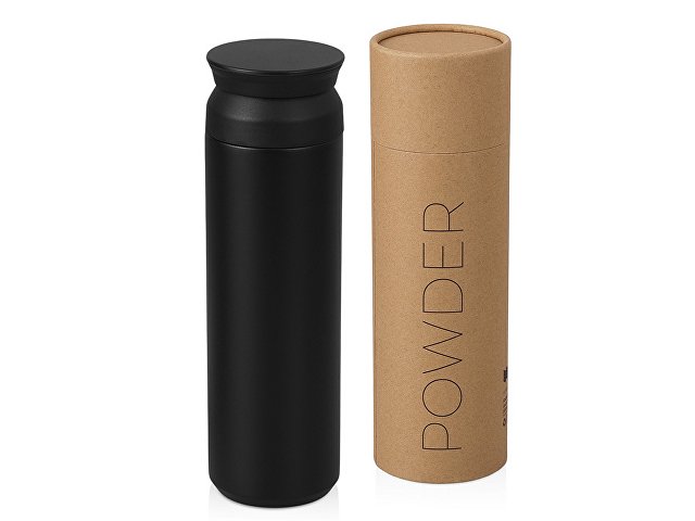 Вакуумный термос "Powder" 500 мл, тубус, черный