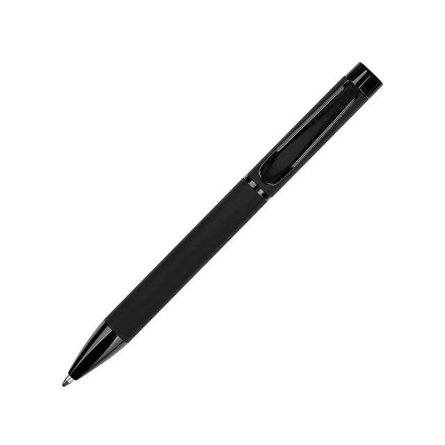 Металлическая шариковая ручка "Black Lama", софт-тач, черный