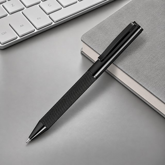Ручка металлическая шариковая из сетки «MESH», черный