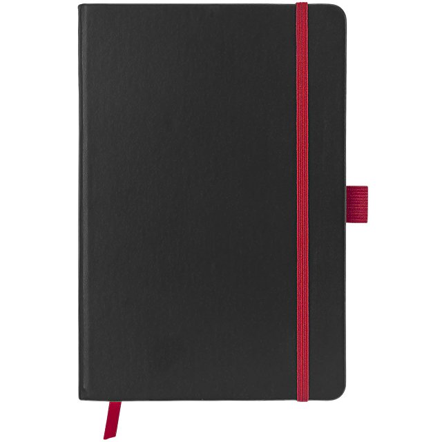 Блокнот "ColorNote Black", твердая обложка A5, 80 листов, черный с красным