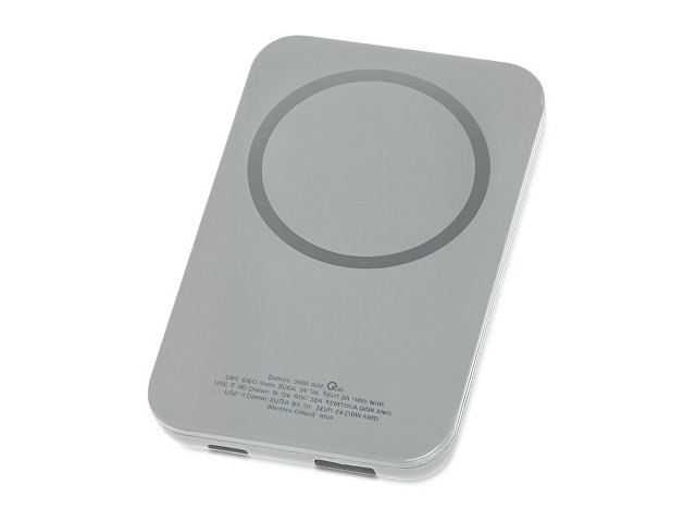 Магнитный беспроводной внешний аккумулятор "MagnetIQ", 5000 mah, 10 W, серый Cool gray 7C