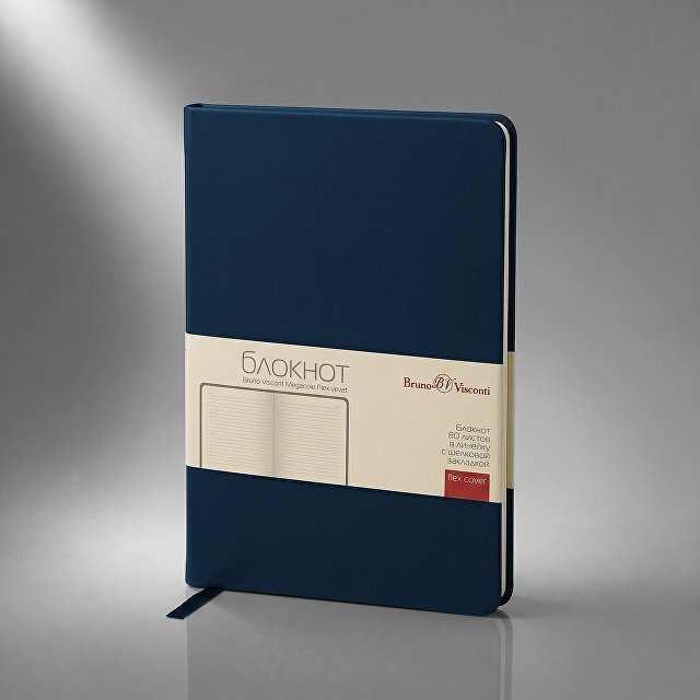 Блокнот А5 "Megapolis Flex Velvet", темно-синий