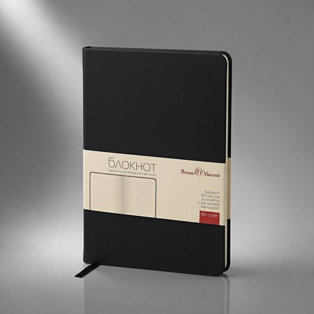 Блокнот А5 "Megapolis Flex Velvet", черный