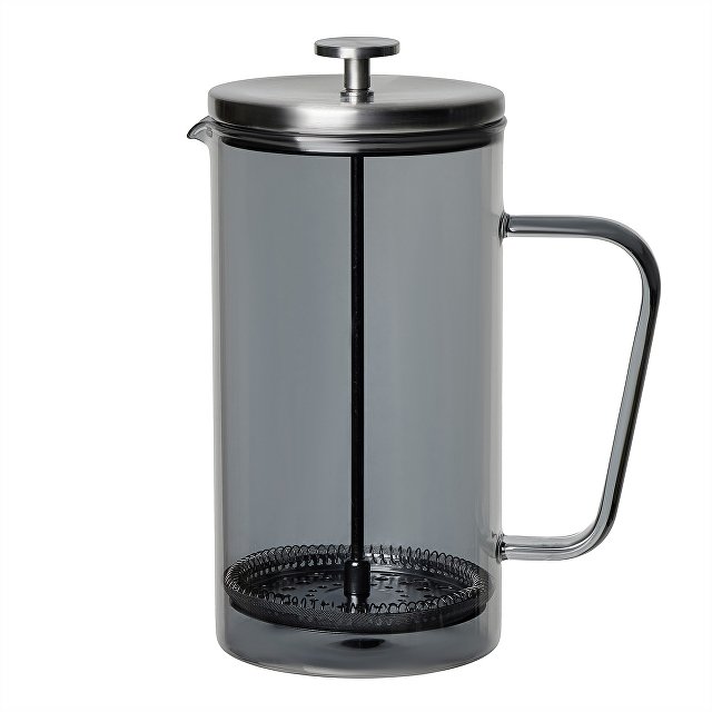 Стеклянный френч-пресс со стальной крышкой "Уганда", 1л, черный
