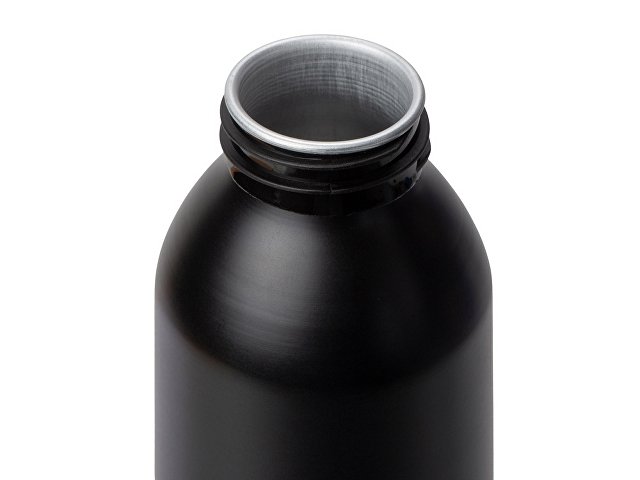 Алюминиевая бутылка для воды с ручкой "Plain Alu", 650 мл, черный