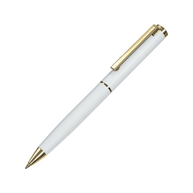 Шариковая металлическая ручка с золотистым слоем "Monarch Gold", белая
