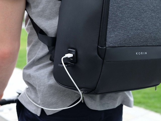 Антикражный рюкзак FlexPackPro для ноутбука 15.6", серый/черный