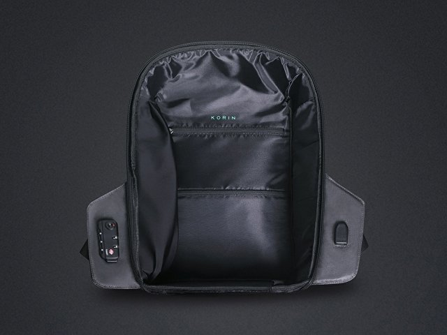 Водостойкий антикражный рюкзак Hipack для ноутбука 15.6", черный