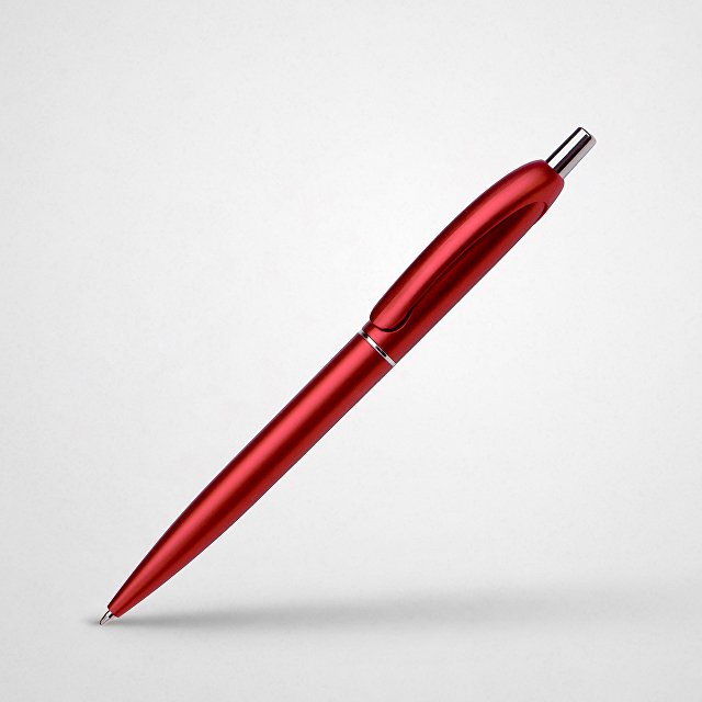 Пластиковая шариковая ручка"Vivid" с покрытием металлик, красный