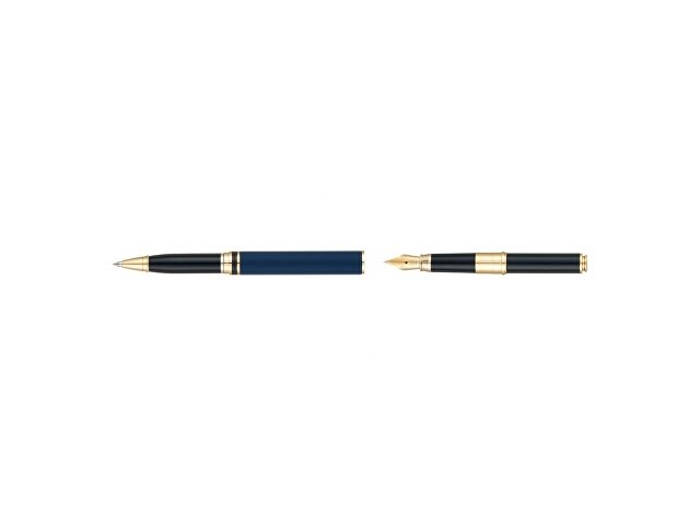 Ручка 2 в 1 шариковая и перьевая Pierre Cardin коллекция «2 в 1 | COMBI PEN». Корпус - латунь. Материал клипа - сталь. Цвет - синий. Упаковка Е