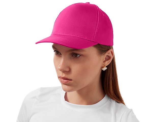 Бейсболка "Poly" 5-ти панельная 120гр, фуксия