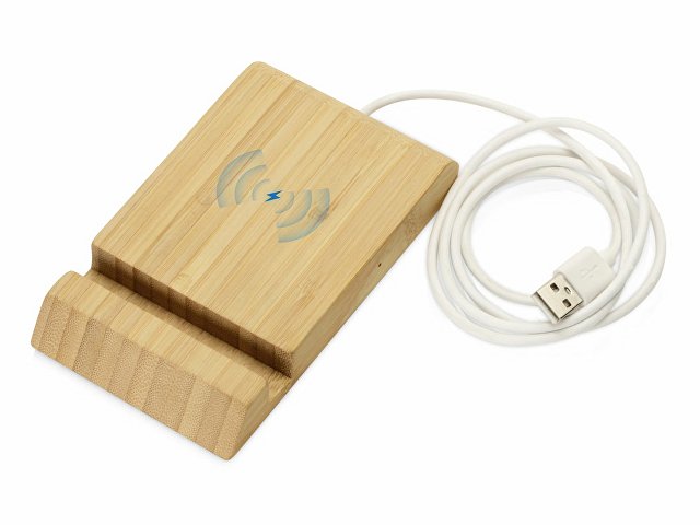 Подарочный набор с БЗУ и внешним аккумулятором «Bamboo Set», натуральный