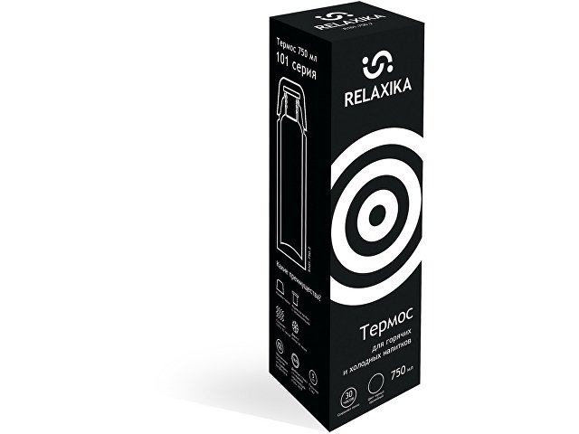 Термос Relaxika 101 (0,75 литра), черный (без лого)