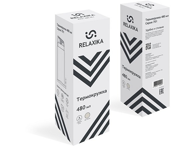 Термокружка Relaxika 701 (0,48 литра), белая (без лого)
