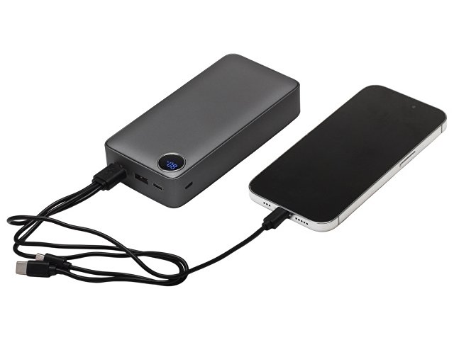 Внешний аккумулятор «Mild Pro» c быстрой зарядкой QC/PD, 20 000 mAh, серый (Р)