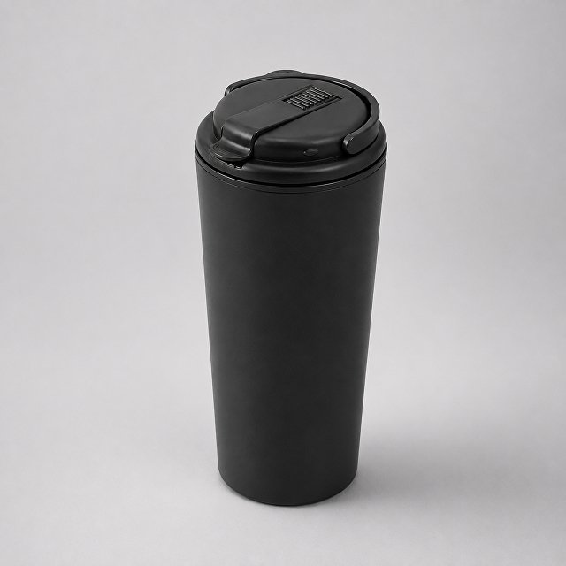 Термокружка с трубочкой «Moment Straw», 350 мл, черный