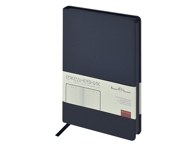 Ежедневник А5 "Megapolis Color New" soft-touch, темно-синий navy