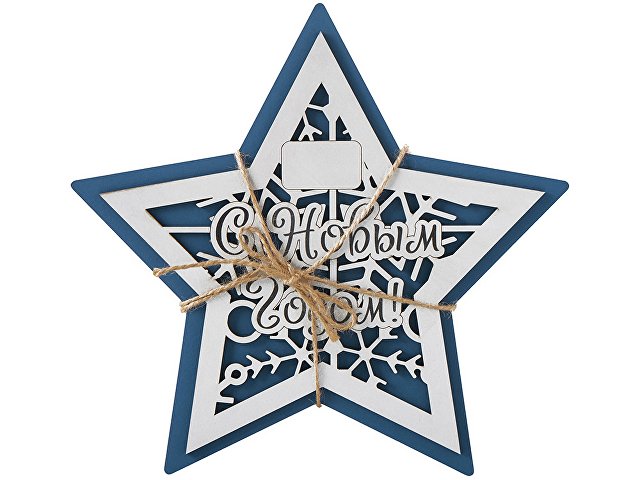 Шкатулка из фанеры в виде звезды "Asteris", сине-серебристый