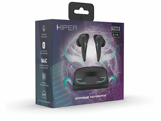 Беспроводные наушники HIPER TWS Mercury X14 (HTW-MX14) Bluetooth 5.1 гарнитура, Черный (Р)
