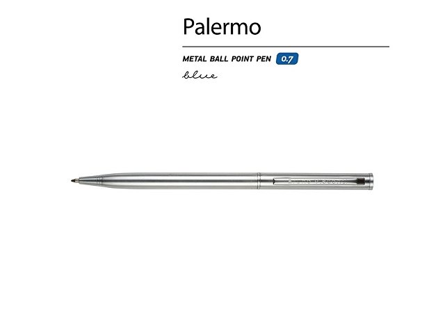 Ручка металлическая шариковая «Palermo», 0.7 мм, серебристая