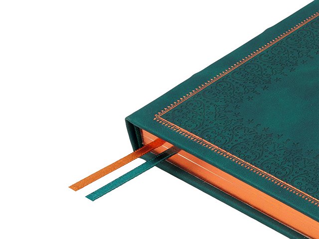 Ежедневник недатированный А5 "Royal", зеленый с бронзовым срезом