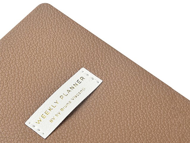 Еженедельник недатированный А6 "Total beige" с нашивкой, бежевый