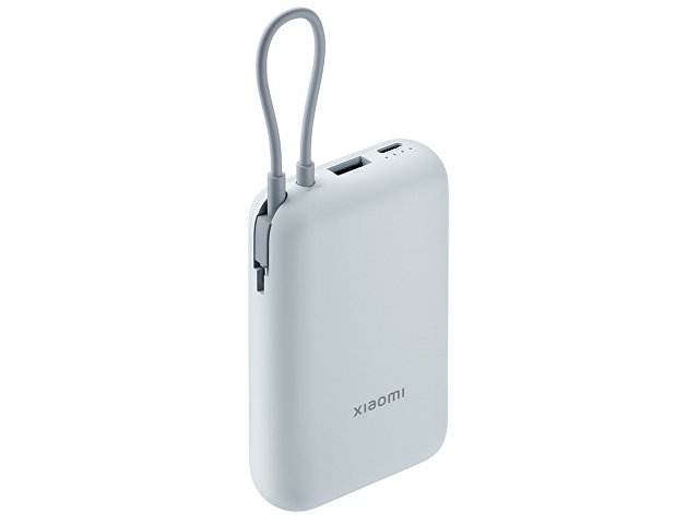 Внешний аккумулятор со встроенным кабелем Mi Power Bank 10000mAh (Integrated Cable) Ice Blue GL