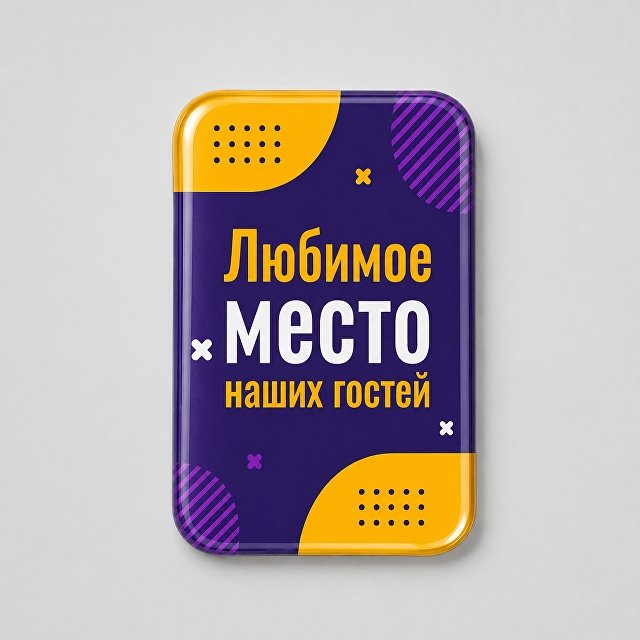 Объемный стикер из смолы на дверь вертикальный M, 9,3х13,7 см