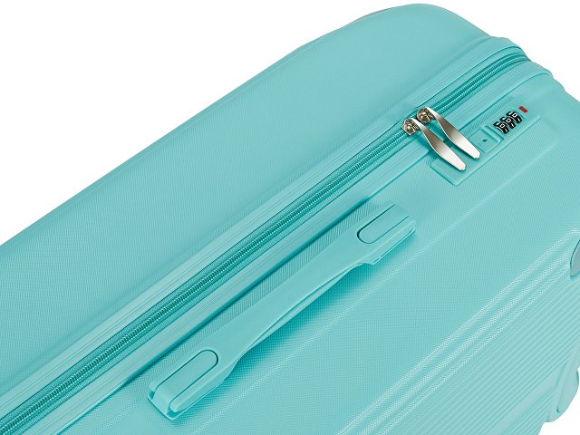 Чемодан TORBER В Отпуск, бирюзовый, ABS-пластик, 48 х 29,5 х 72 см, 80 л, 3,4 кг