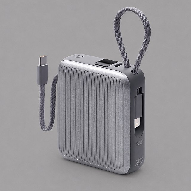 Внешний АКБ NRG Turbo Cable 10000 mAh, 22,5Вт, графит, Deppa