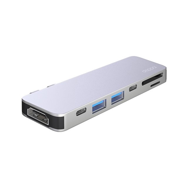 USB-C адаптер для MacBook 7-в-1, серебро, Deppa