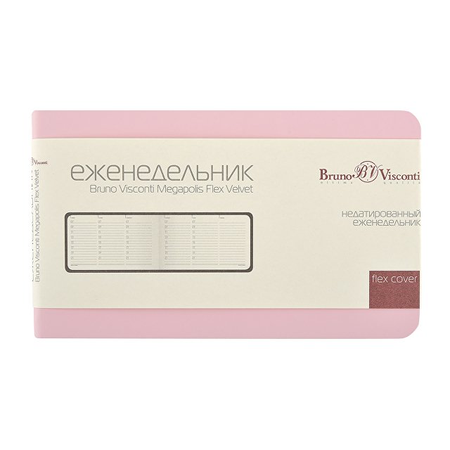 Еженедельник недатированный А6 "Мегаполис Вельвет", зефирный розовый