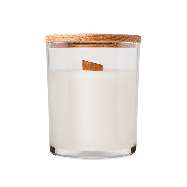 Ароматическая свеча в прозрачном стакане, клубника со сливками, 190 мл, прозрачный (без лого LM)