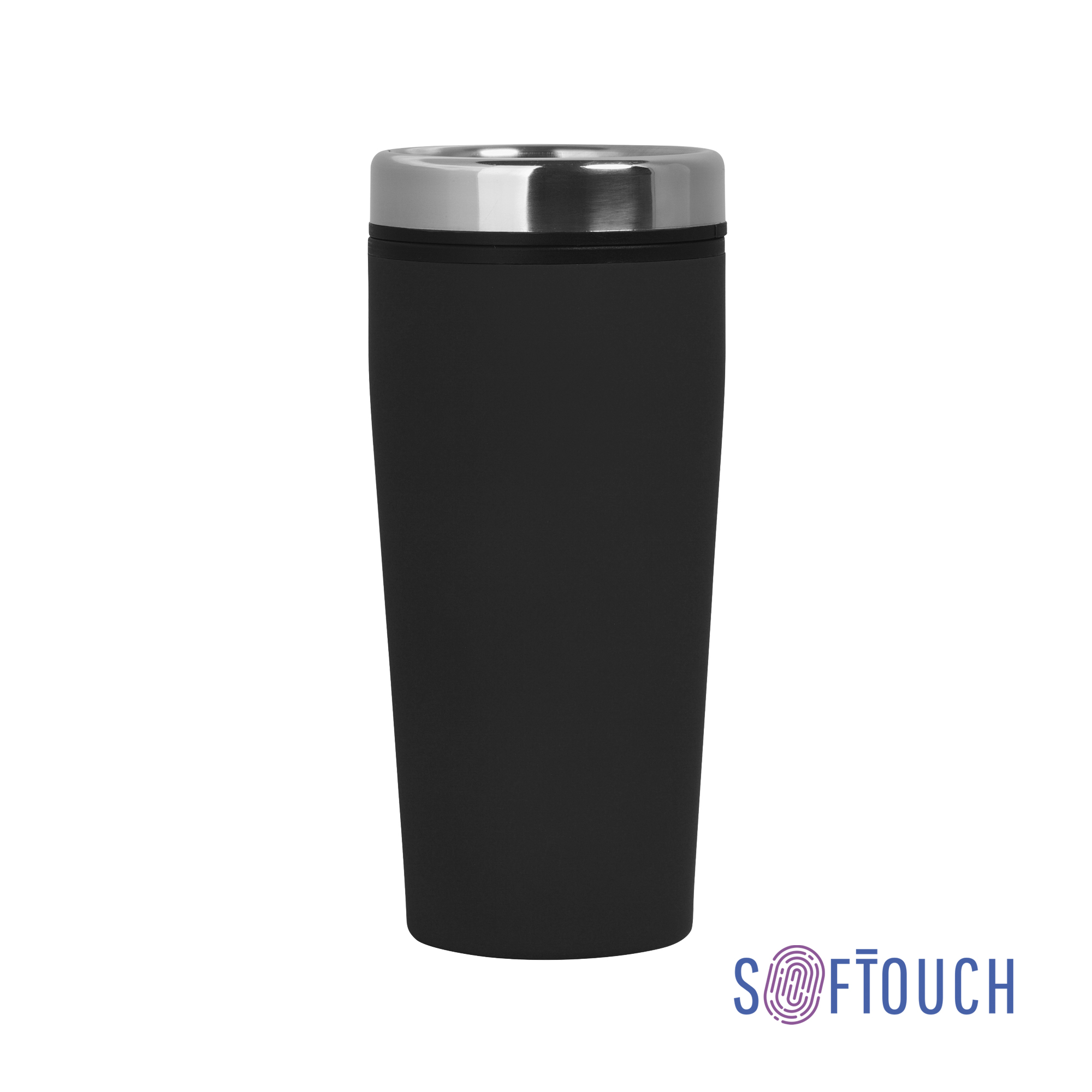 Термостакан "Европа" 500 мл, покрытие soft touch, черный