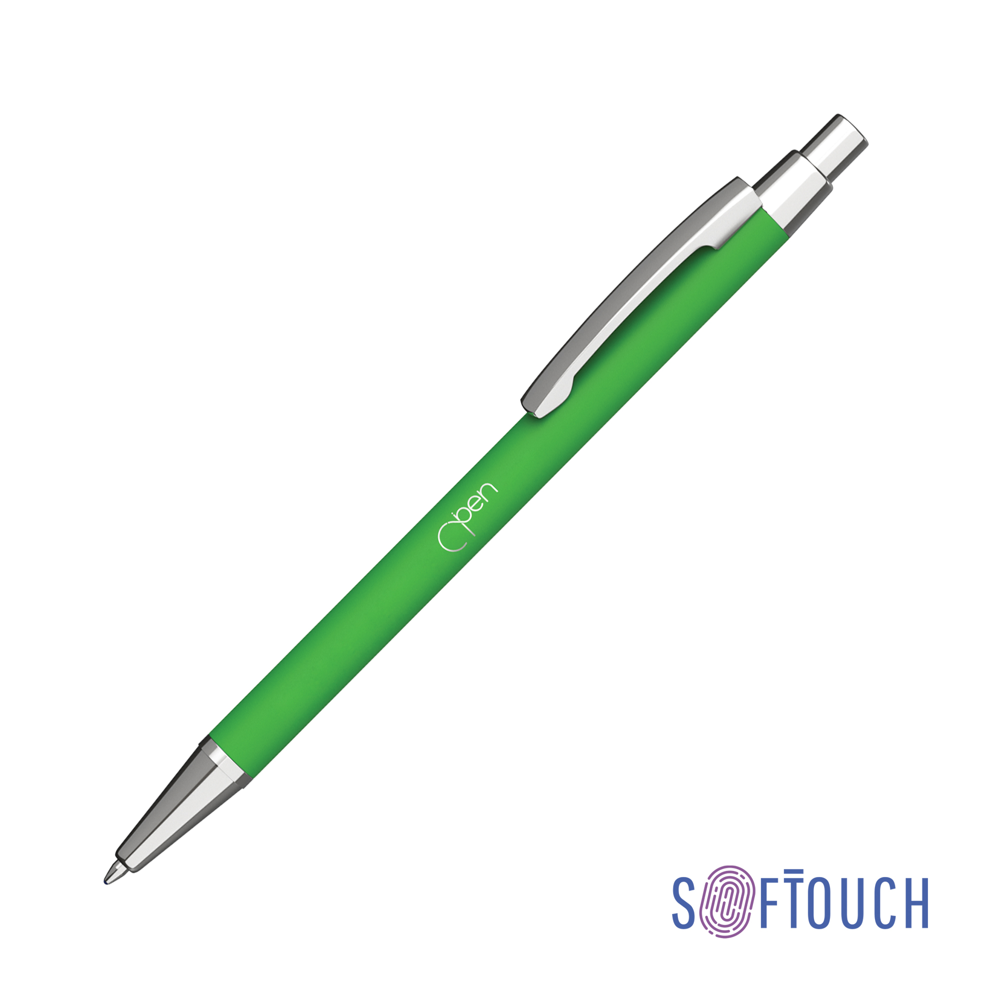 Ручка шариковая "Ray", покрытие soft touch, зеленое яблоко