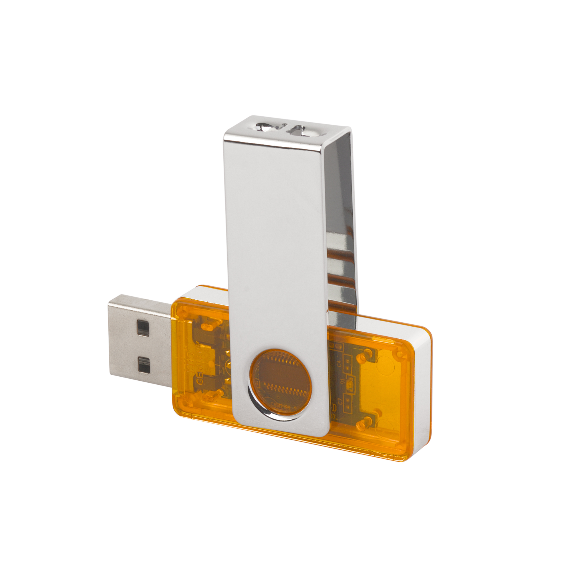 Флеш-карта TWISTA Transparent MS, 16Гб, оранжевый/прозрачный