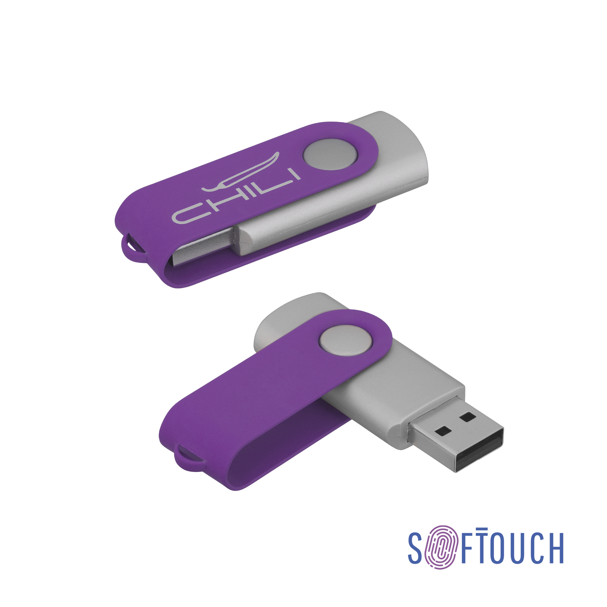 Флеш-карта "Vostok", объем памяти 16GB, покрытие soft touch#, фиолетовый
