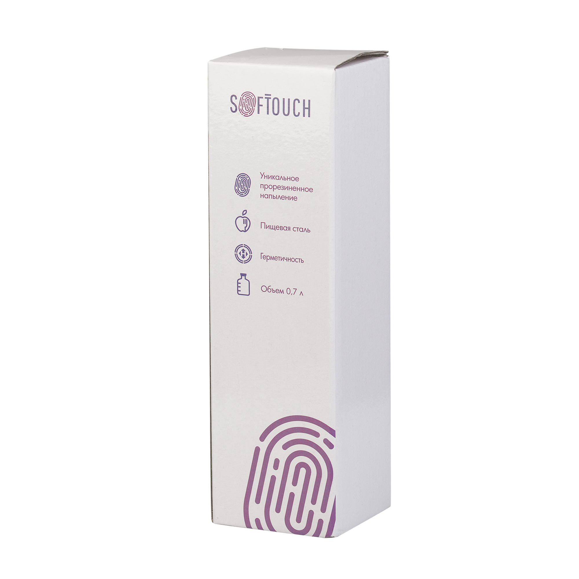Бутылка для воды "Фитнес" 700 мл, покрытие soft touch, синий