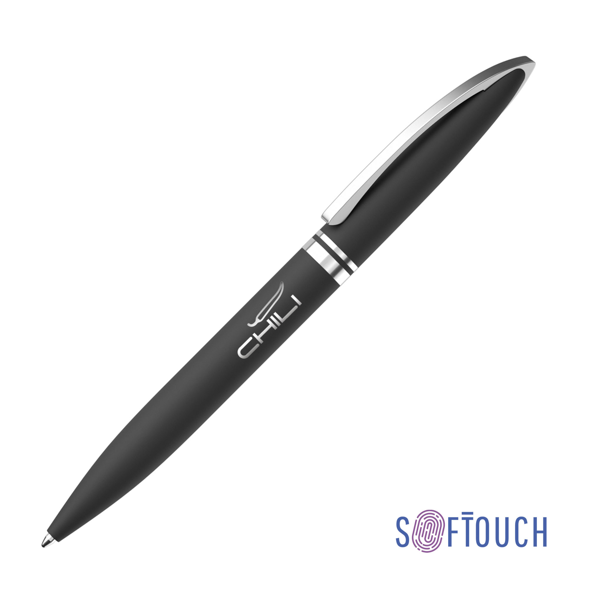 Ручка шариковая "Rocket", покрытие soft touch, черный