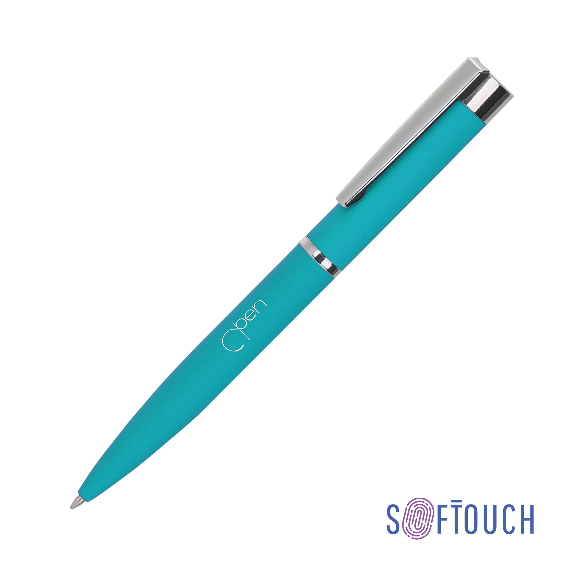 Ручка шариковая "Alice", покрытие soft touch, бирюзовый