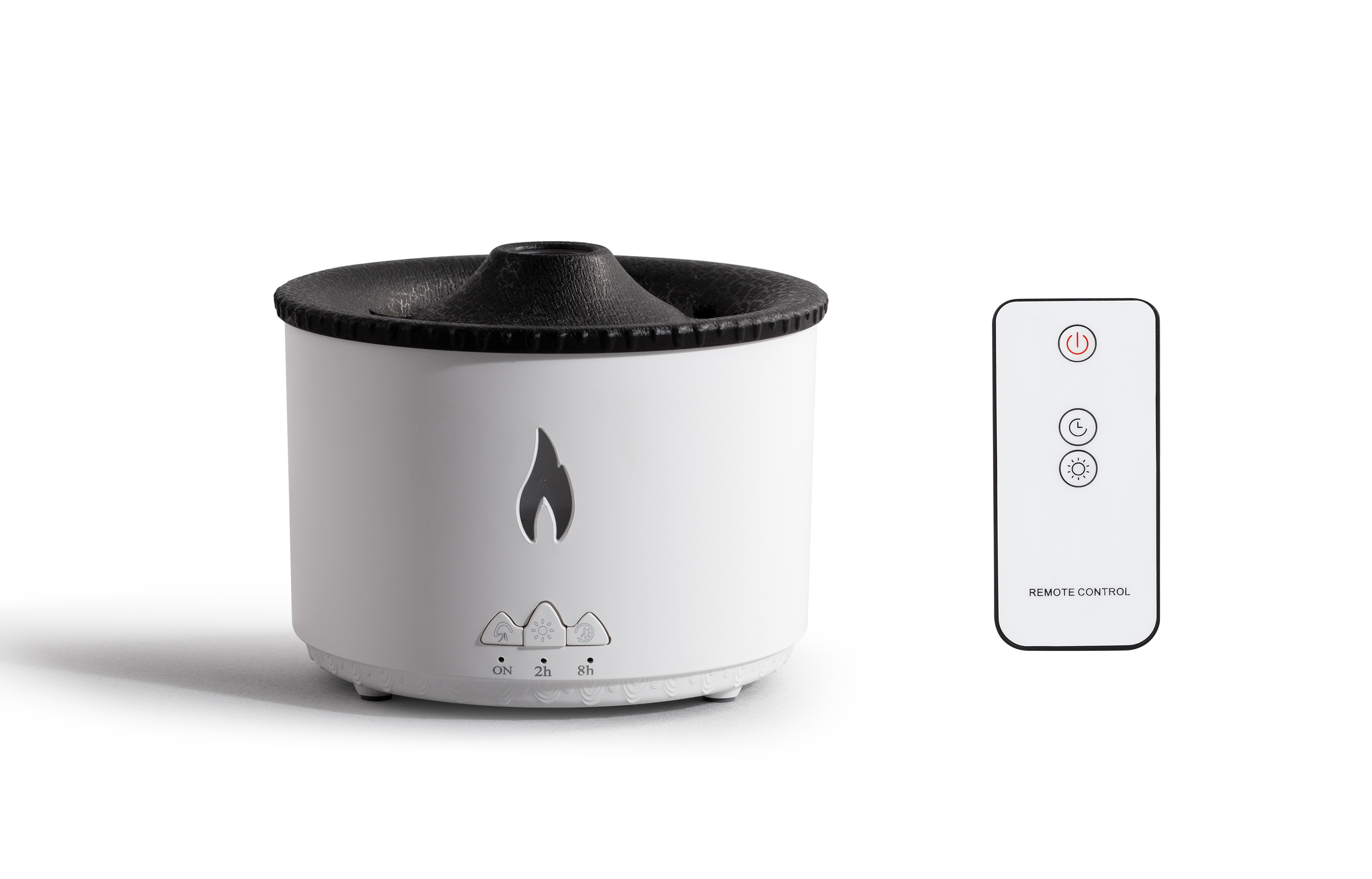 Увлажнитель воздуха "Smart Volcano"с пультом ДУ,  функцией ароматерапии и интерьерной подсветкой, белый с черным