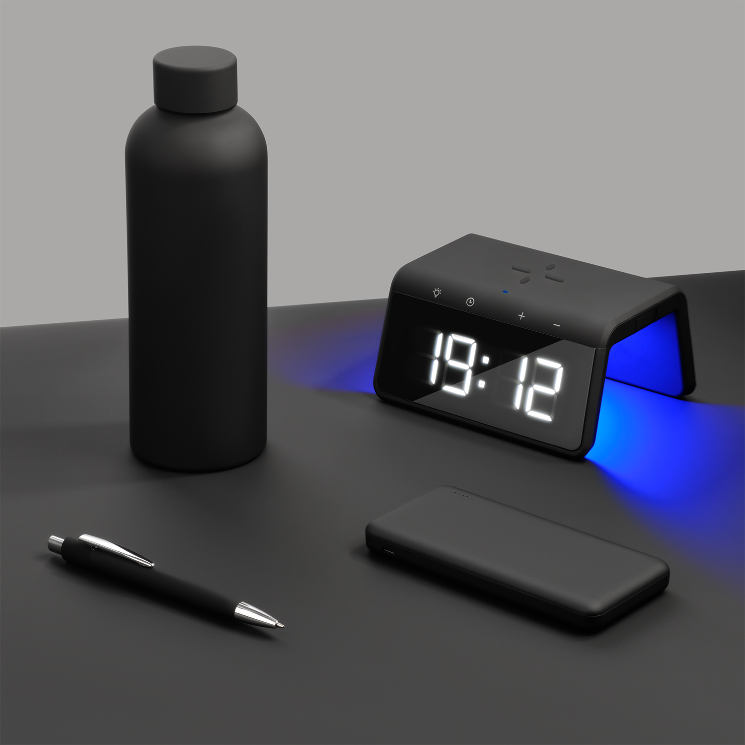 Внешний аккумулятор с подсветкой Люче (Luce) 10000 mAh, черный